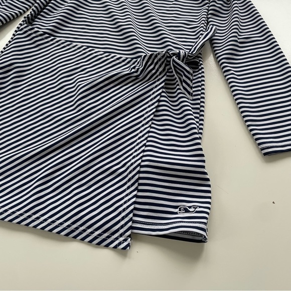 Vineyard Vines Little Girls Striped Navy White Asymmetric Sankaty Dress Size 4T - Picture 4 of 5